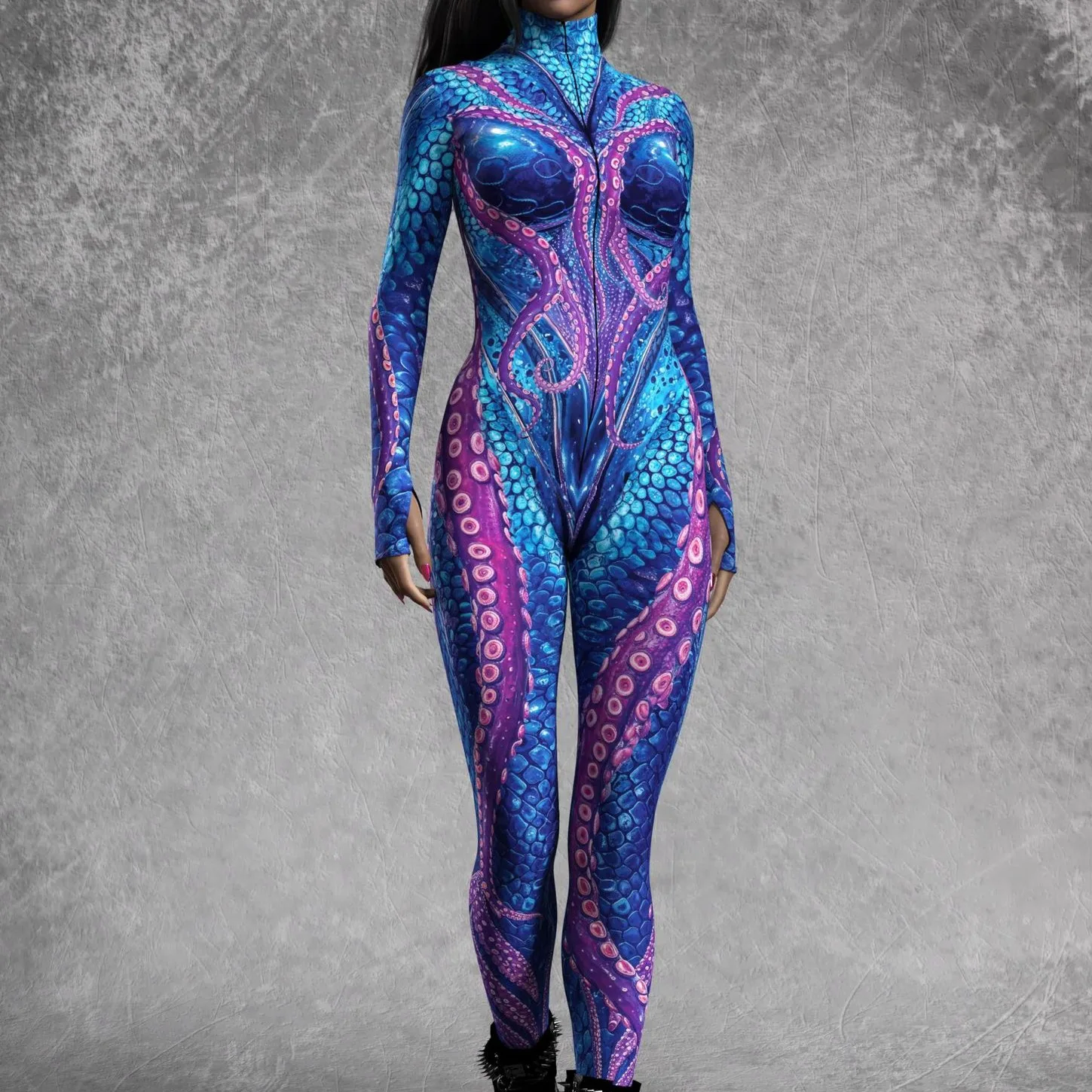 Women Blue Deep Sea Printing Carnival Halloween Party Cosplay Costumes Punk Spandex Jumpsuit Stage Performance Zentai Catsuit
Women Blue Deep Sea Printing Carnival Halloween Party Cosplay Costumes Punk Spandex Jumpsuit Stage Performance Zentai Catsuit