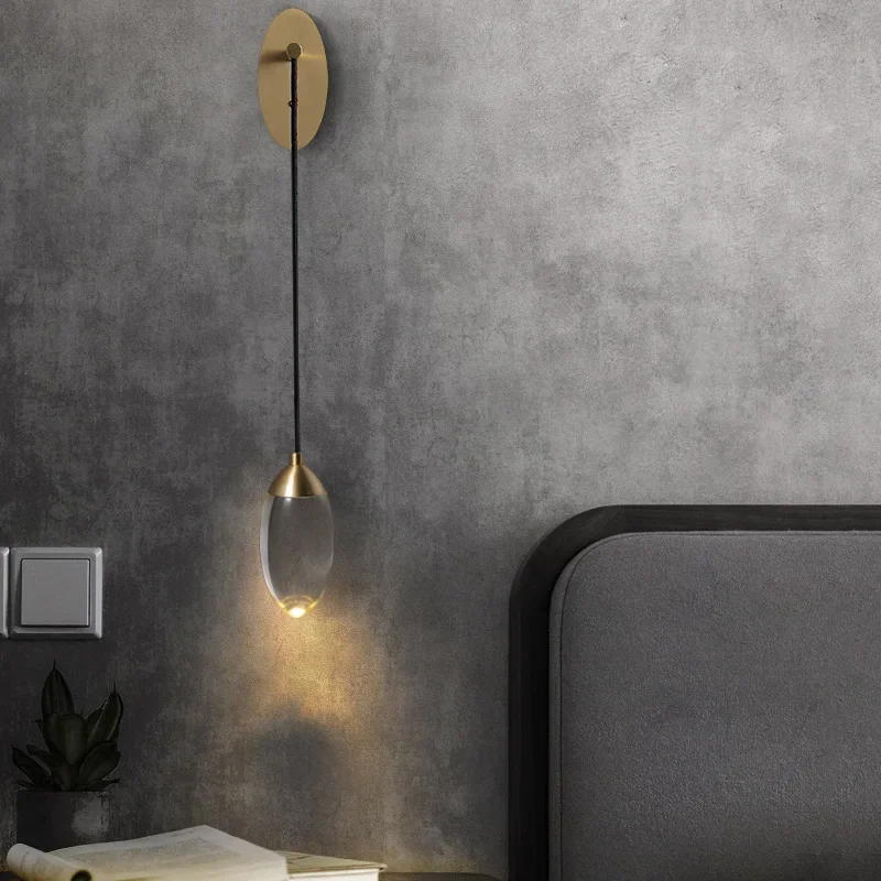 Luxury crystal bedroom wall lamp modern simple water drop glass art life
Luxury crystal bedroom wall lamp modern simple water drop glass art life