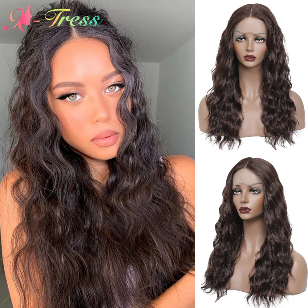X-TRESS Natural Wave Lace Front Wigs For Black Women 20inch Middle Part Long Wavy High Density Synthetic Hair Wig with Baby Hair
X-TRESS Natural Wave Lace Front Wigs For Black Women 20inch Middle Part Long Wavy High Density Synthetic Hair Wig with Baby Hair