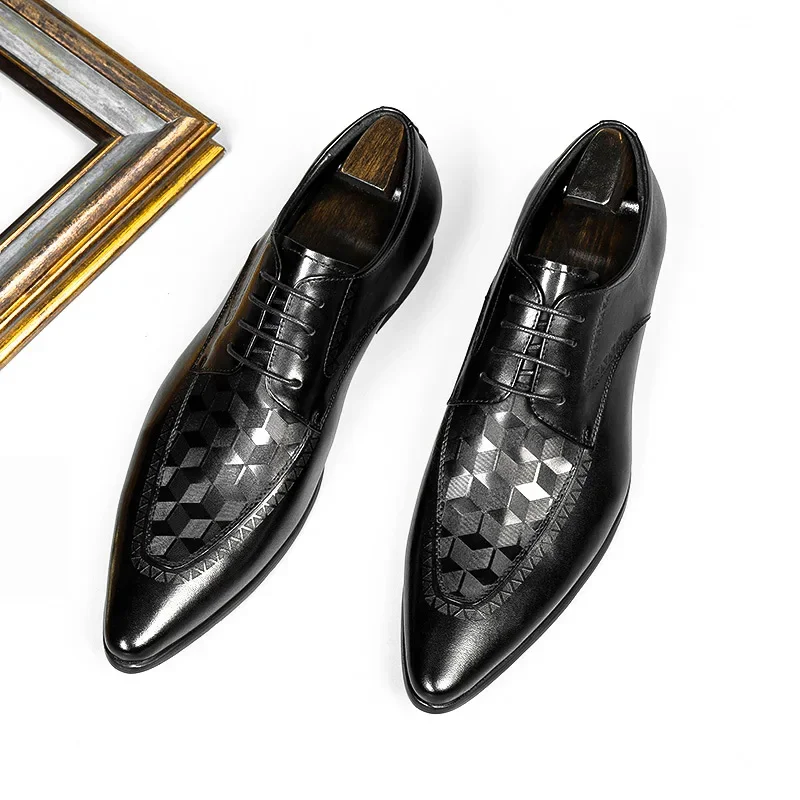 2024 Men's Leather Shoes Cowhide Leather Made of Pointed Toe Work Wear Wedding Wear Dress Shoes Men
2024 Men's Leather Shoes Cowhide Leather Made of Pointed Toe Work Wear Wedding Wear Dress Shoes Men