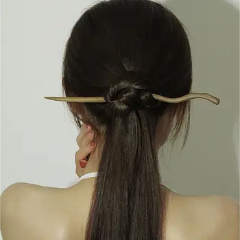 여성용 빈티지 우아한 머리 장식 디스크 헤어, 한푸 헤어 액세서리, 중국 스타일 헤어 포크 머리핀, 나무 비녀