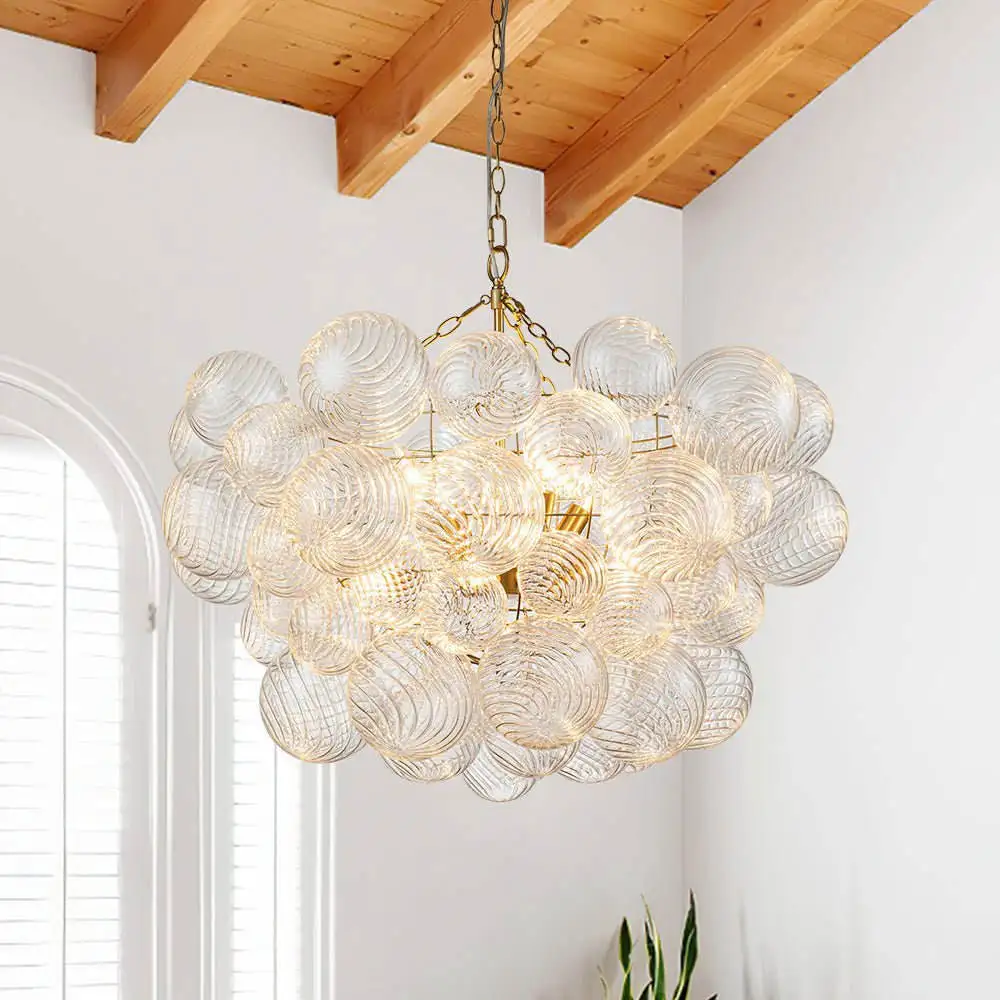 Nordic Bubble Ball Glass Chandelier Transparent Gold Blown Glass Pendant Light Modern Bedroom Study Dining Room Designer Lamps
Nordic Bubble Ball Glass Chandelier Transparent Gold Blown Glass Pendant Light Modern Bedroom Study Dining Room Designer Lamps