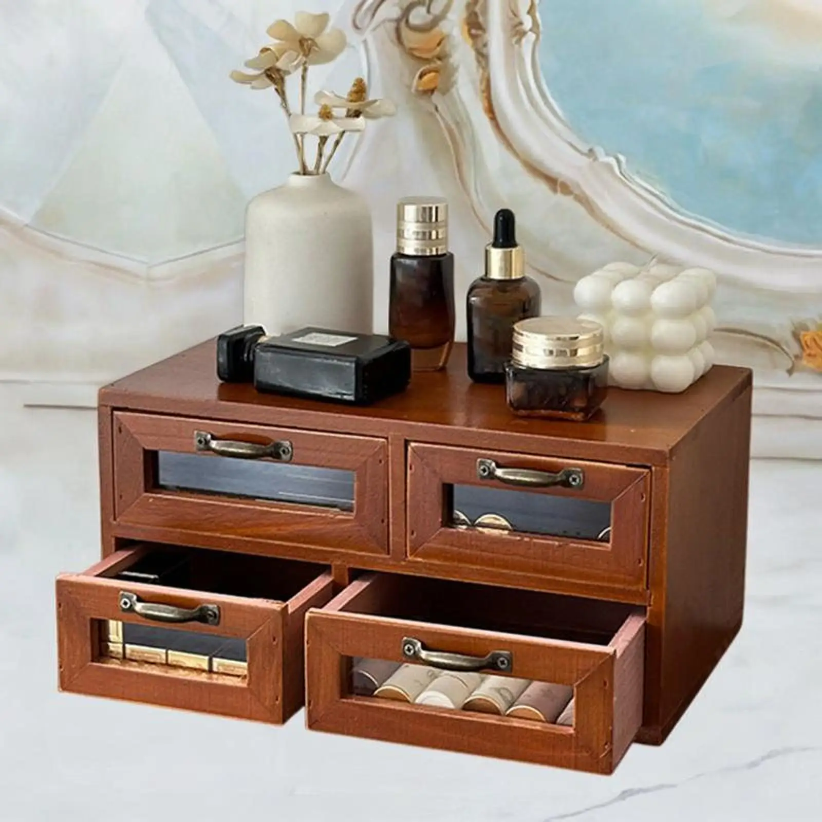 Organizer Desk Wooden Storage Drawers Vintage Style Cabinet for Office Table Home Study and Dresser Accessories
Organizer Desk Wooden Storage Drawers Vintage Style Cabinet for Office Table Home Study and Dresser Accessories