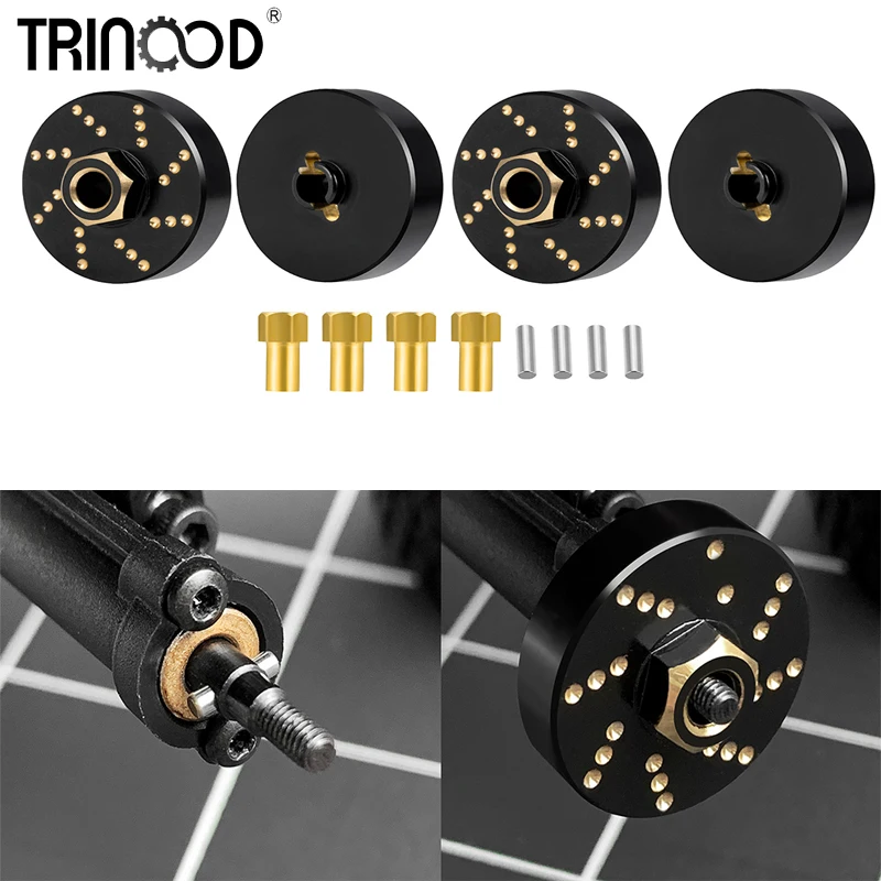 TRINOOD 4Pcs Brass Wheel adapters/Wheel Hex Adapter Axle Counterweight for TRX4-M Bronco Defender 1/18 RC Car Truck Model Parts
TRINOOD 4Pcs Brass Wheel adapters/Wheel Hex Adapter Axle Counterweight for TRX4-M Bronco Defender 1/18 RC Car Truck Model Parts
