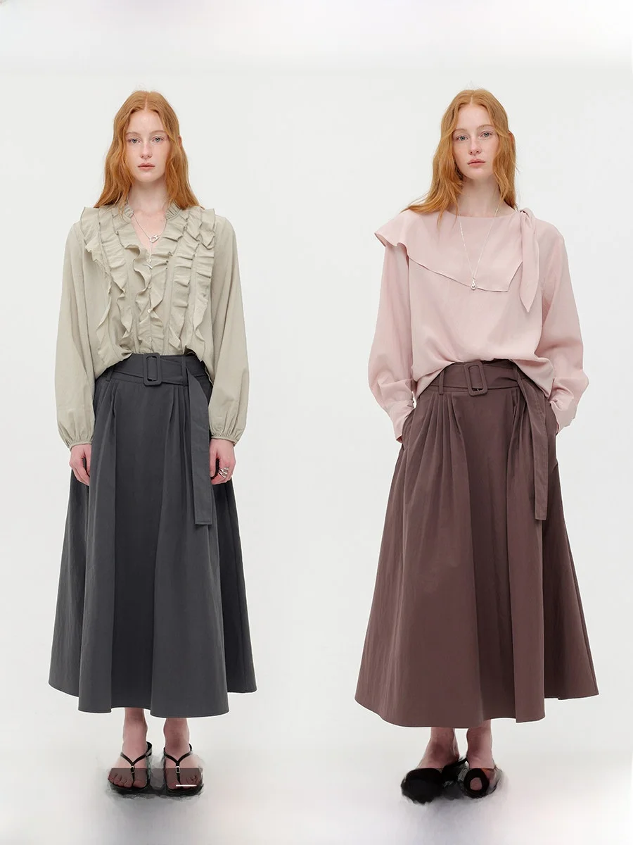 CHACHA Vintage High Waist A-Line Skirt Women's Spring Loose Long Skirt Pleated Half Body Retro Style Cotton Blend Fabric
CHACHA Vintage High Waist A-Line Skirt Women's Spring Loose Long Skirt Pleated Half Body Retro Style Cotton Blend Fabric