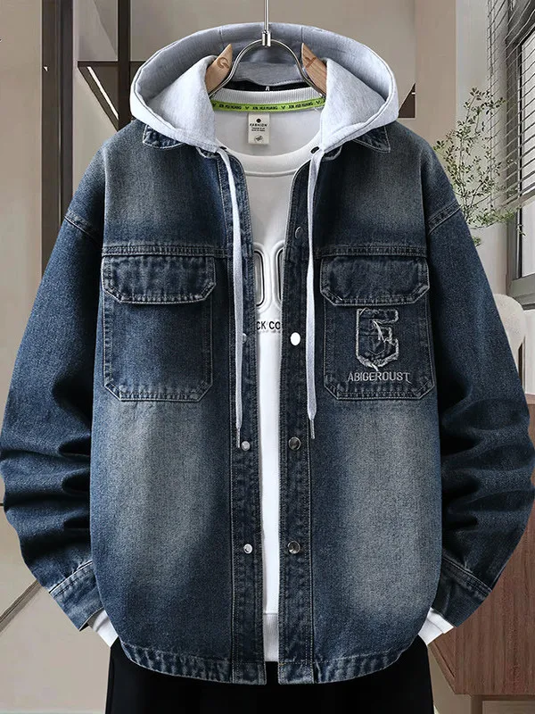 Весенне-осенняя мужская джинсовая куртка свободного кроя, молодежная рабочая куртка с капюшоном, повседневная верхняя одежда из смесового хлопка и полиэстера
Весенне-осенняя мужская джинсовая куртка свободного кроя, молодежная рабочая куртка с капюшоном, повседневная верхняя одежда из смесового хлопка и полиэстера