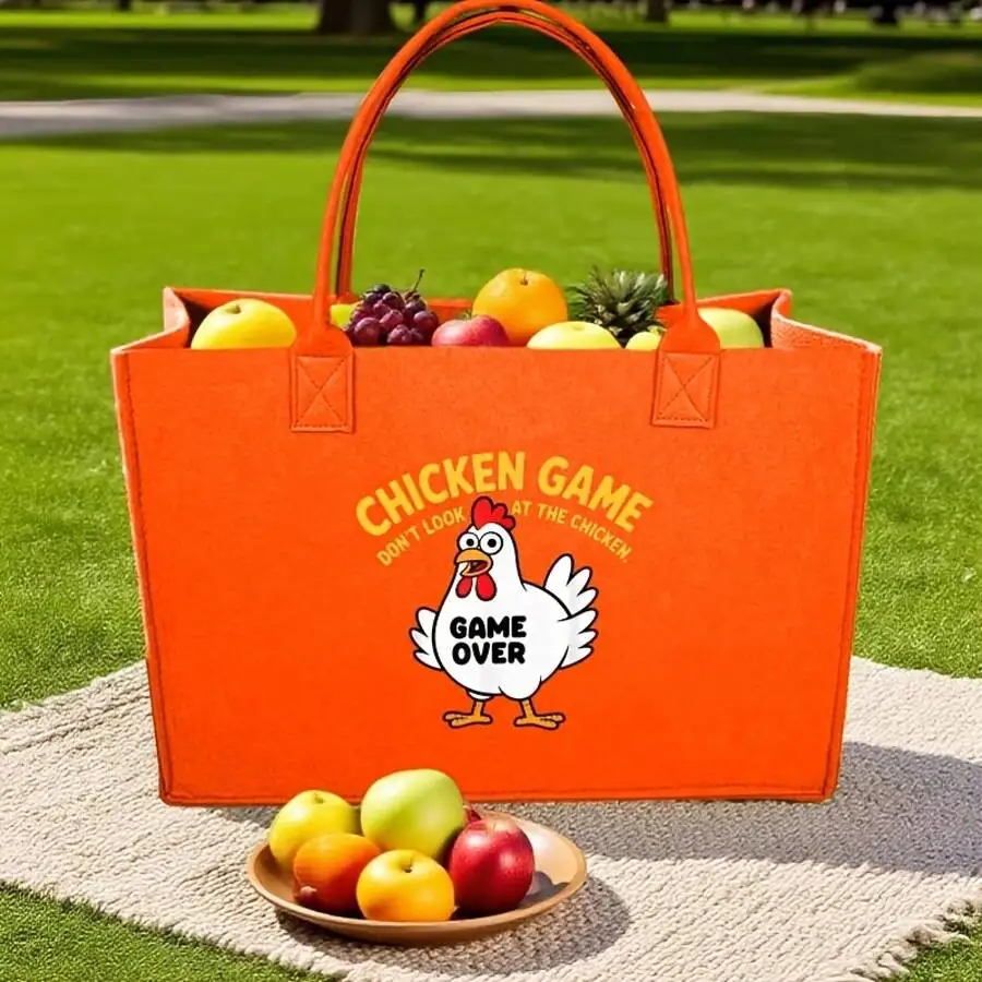 Funny Chicken Game Meme Felt Tote Bag For Women Orange Casual Style
Funny Chicken Game Meme Felt Tote Bag For Women Orange Casual Style