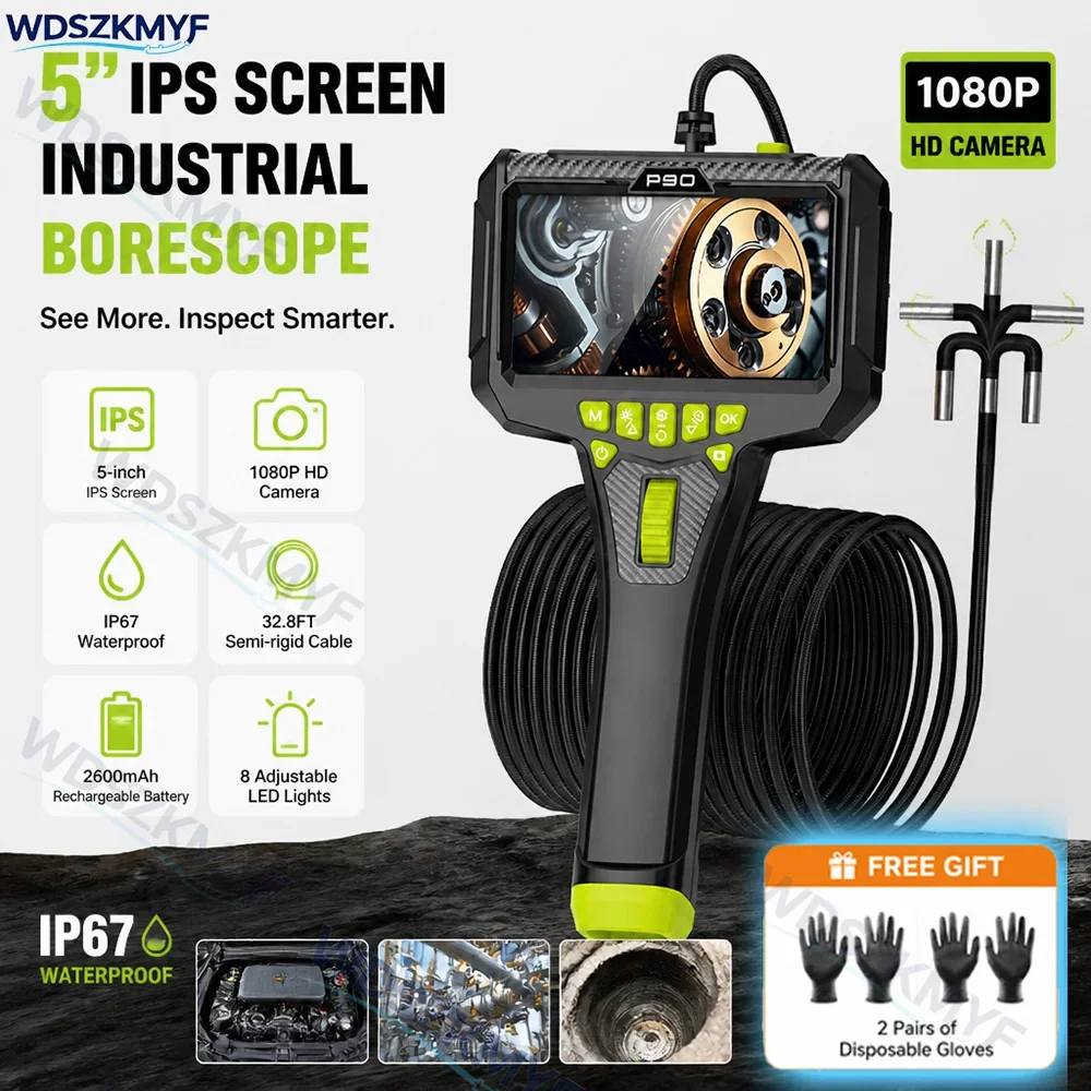 5"IPS Screen 360° Steering Industrial Endoscope Camera 6mm Lens Waterproof Inspection Borescope With For Car/Pipe/Repair
5"IPS Screen 360° Steering Industrial Endoscope Camera 6mm Lens Waterproof Inspection Borescope With For Car/Pipe/Repair