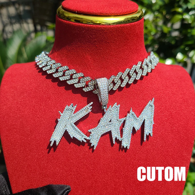 Custom Name Rapper Pendant With 12MM Cuban Chain/rope chain Personalized Spiked cursive letters Hip Hop Necklace
Custom Name Rapper Pendant With 12MM Cuban Chain/rope chain Personalized Spiked cursive letters Hip Hop Necklace