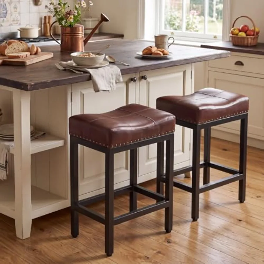 Saddle Bar Stools, Inch Counter Height Stools with PU Leather Upholstery, 50 lb Weight Capacity, Bar Height Stools with Footres
Saddle Bar Stools, Inch Counter Height Stools with PU Leather Upholstery, 50 lb Weight Capacity, Bar Height Stools with Footres