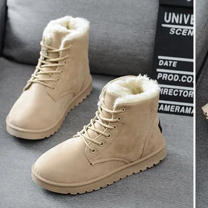 Women's Short Snow Boots round Toe Flat Bottom Fleece Lined Booties Winter Warm Cotton Shoes Cross Lacing Design Fashionable
Women's Short Snow Boots round Toe Flat Bottom Fleece Lined Booties Winter Warm Cotton Shoes Cross Lacing Design Fashionable