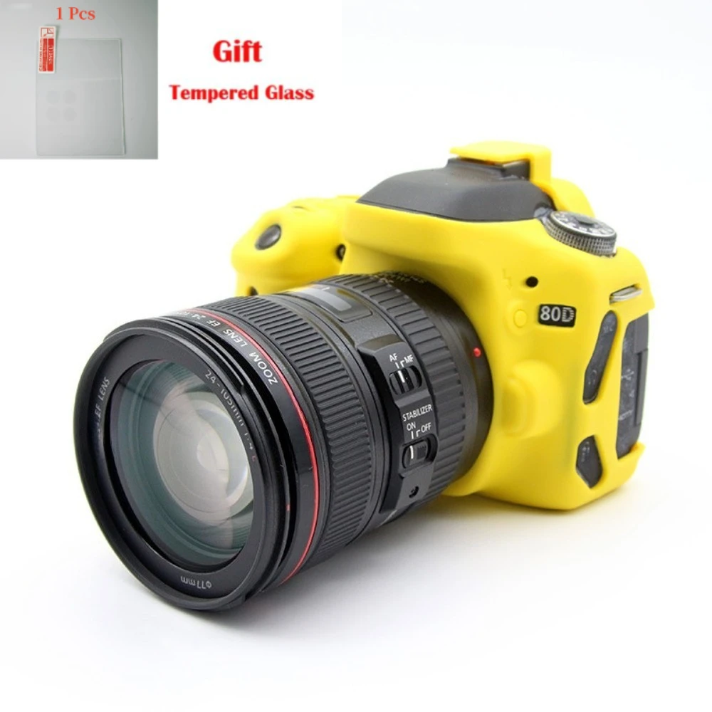 For Canon 80D SLR camera silicone case, Armor Camera Body Shockproof Rubber Cover + free tempered film
For Canon 80D SLR camera silicone case, Armor Camera Body Shockproof Rubber Cover + free tempered film
