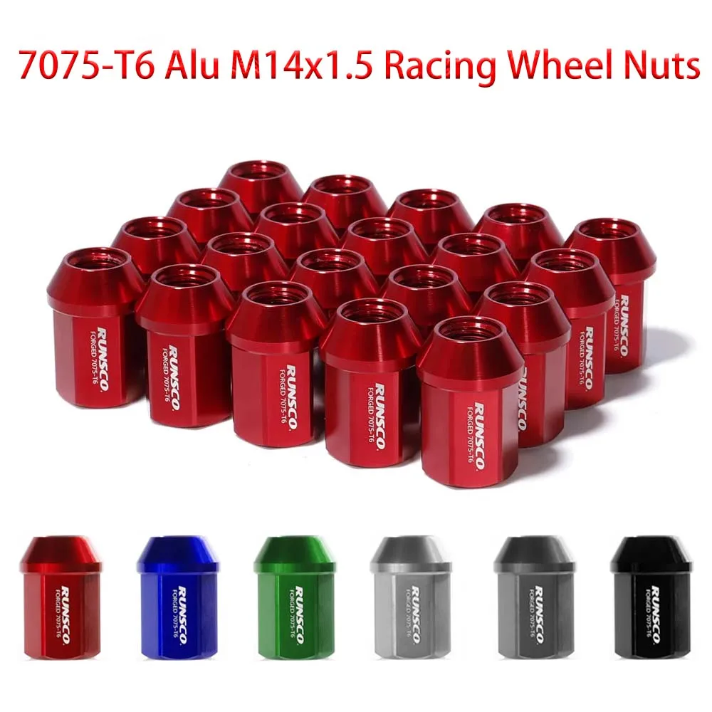 Racing Wheel Lug Nuts M14x1.5/M14x1.25, RUNSCO 7075-T6 Forged Aluminum, 40mm Length 22mm Hex Lightweight Car Tuning Nuts
Racing Wheel Lug Nuts M14x1.5/M14x1.25, RUNSCO 7075-T6 Forged Aluminum, 40mm Length 22mm Hex Lightweight Car Tuning Nuts