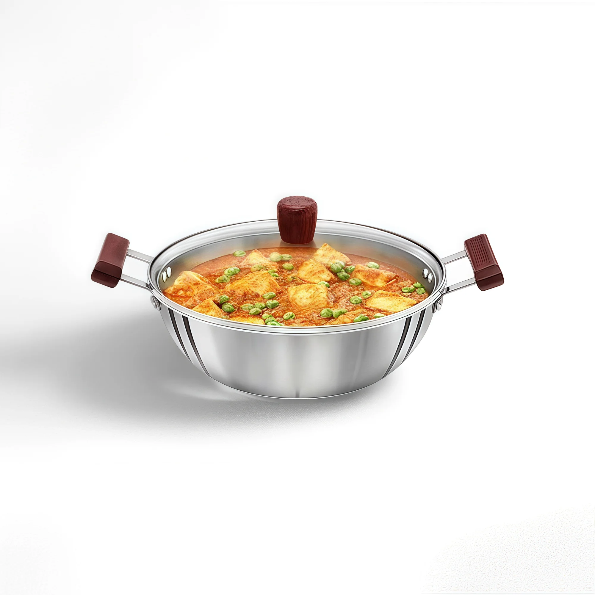 Tri-Ply Stainless Steel Induction Compatible Deep Kadhai (Deep-Fry Pan) with Glass Lid, 4 Liter
Tri-Ply Stainless Steel Induction Compatible Deep Kadhai (Deep-Fry Pan) with Glass Lid, 4 Liter