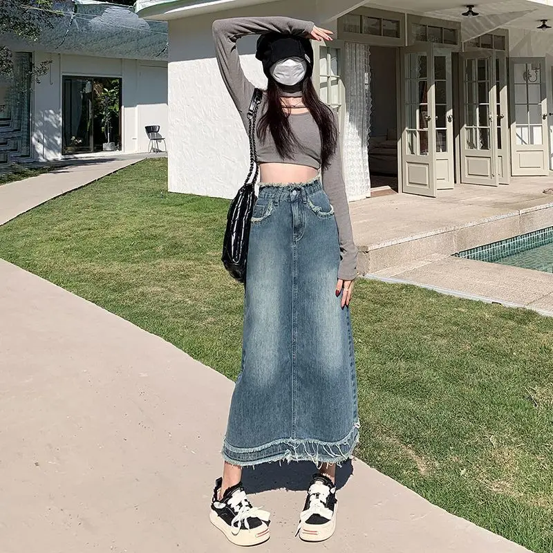 Jeans Skirts for Women Blue High Waist Fringe Woman Denim Skirt Midi Premium Modest A Line Clothing Trend 2025 Cheap Quality
Jeans Skirts for Women Blue High Waist Fringe Woman Denim Skirt Midi Premium Modest A Line Clothing Trend 2025 Cheap Quality