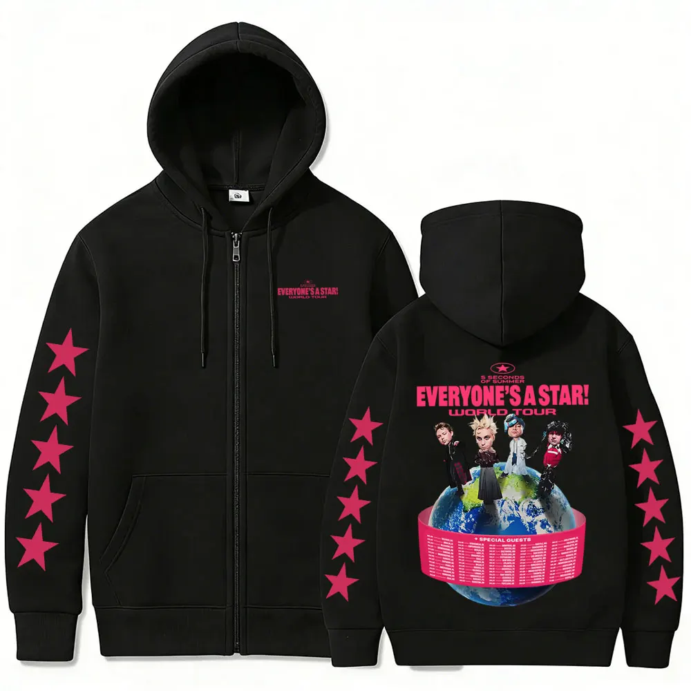 5 Seconds of Summer T-shirt Everyone's A Star World Tour 2026 Zipper Hoodie Men Women Vintage Punk Rock Oversized Zip Up Jacket
5 Seconds of Summer T-shirt Everyone's A Star World Tour 2026 Zipper Hoodie Men Women Vintage Punk Rock Oversized Zip Up Jacket