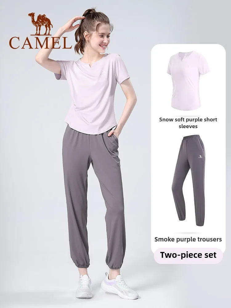 CAMEL Sports Suit Women's Sportswear 2-Piece Set Spring Summer Top Sweatshirt Casual Women's Breathable Short Sleeves
CAMEL Sports Suit Women's Sportswear 2-Piece Set Spring Summer Top Sweatshirt Casual Women's Breathable Short Sleeves