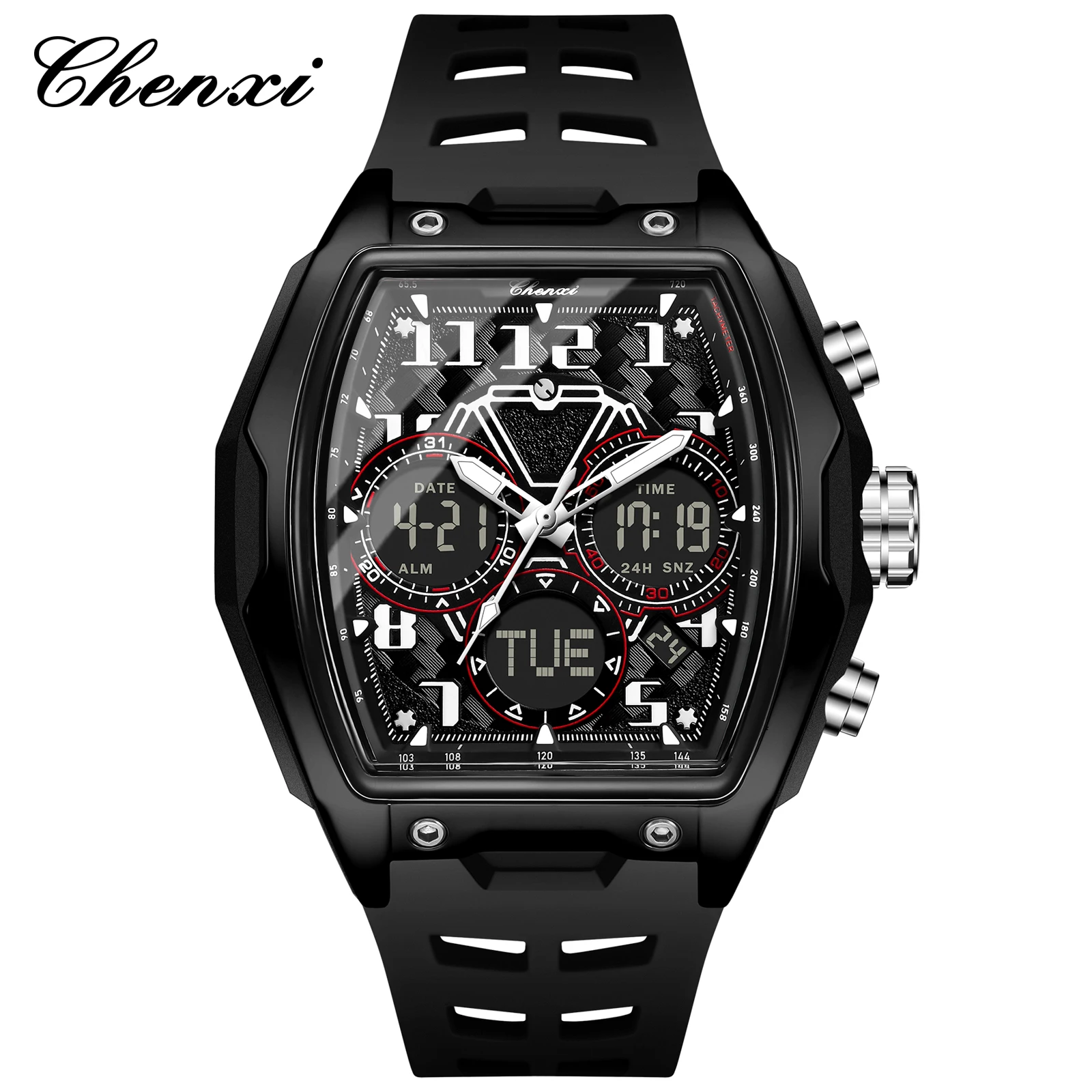 CHENXI 203 Fashion Men's Outdoor Sports Electronic Watches Waterproof LED Digital Quartz Dual Display Multifunction Wrist watch
CHENXI 203 Fashion Men's Outdoor Sports Electronic Watches Waterproof LED Digital Quartz Dual Display Multifunction Wrist watch