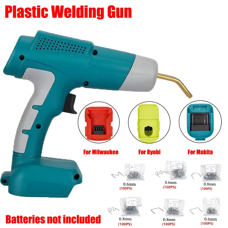 Cordless Hot Nail Gun Plastic Welder for Makita/Milwaukee/Ryobi 18V Lithium Batteries DIY Household Repair Tool with LED Light
Cordless Hot Nail Gun Plastic Welder for Makita/Milwaukee/Ryobi 18V Lithium Batteries DIY Household Repair Tool with LED Light
