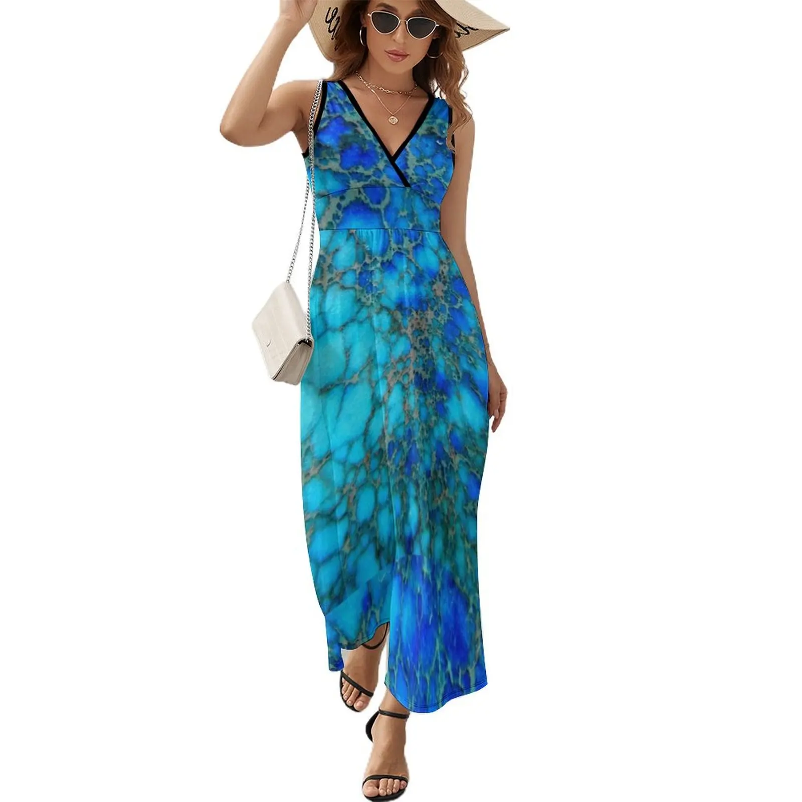 Turquoise stone Sleeveless Dress Long veiled dresses Female dress birthday dress for women luxury 2025
Turquoise stone Sleeveless Dress Long veiled dresses Female dress birthday dress for women luxury 2025