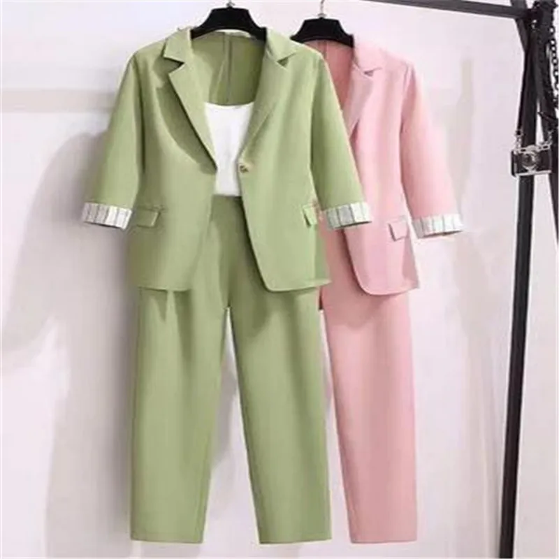 2024 spring new plus size Korean elegant women's suit female blazer leisure pants Tweed suit jacket three piece jacket pants set
2024 spring new plus size Korean elegant women's suit female blazer leisure pants Tweed suit jacket three piece jacket pants set