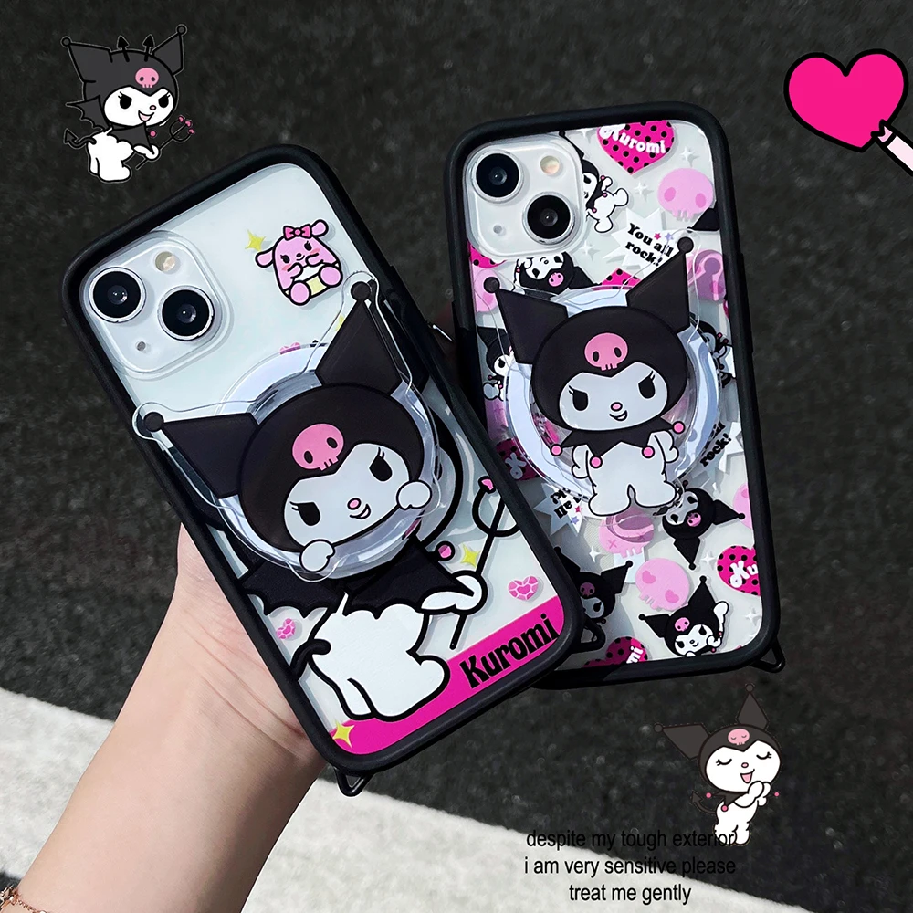 Kawaii Love Heart Black Kuromi for Magsafe Magnetic Bracket Phone Case for IPhone 16 15 14 13 Pro Max Clear Back Cover Girl Gift
Kawaii Love Heart Black Kuromi for Magsafe Magnetic Bracket Phone Case for IPhone 16 15 14 13 Pro Max Clear Back Cover Girl Gift