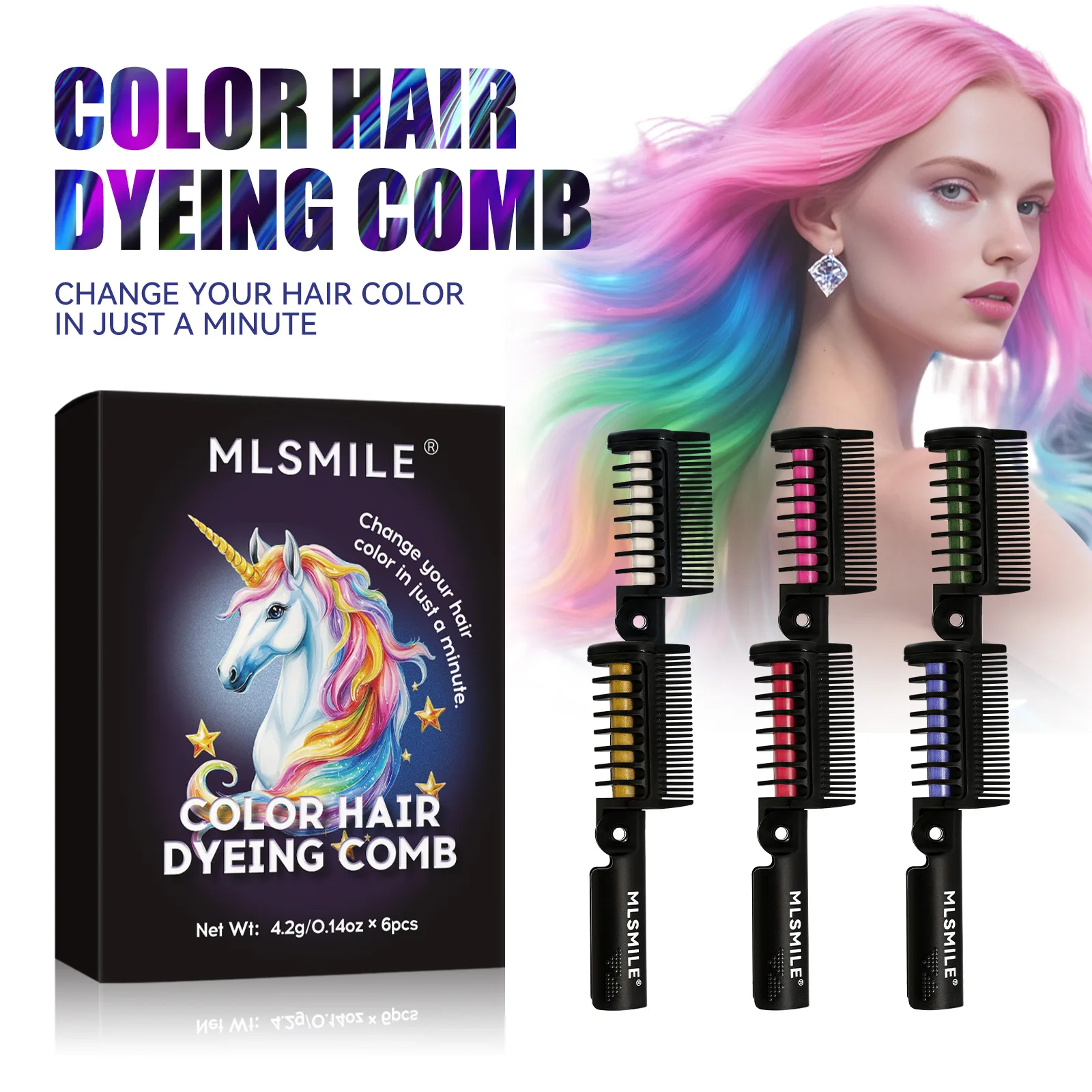 12 Colors Hair Chalk Temporary Coloring Kit, Vibrant Washable Hair Dye Combs for Adults, Party Festival Hair Styling Set
12 Colors Hair Chalk Temporary Coloring Kit, Vibrant Washable Hair Dye Combs for Adults, Party Festival Hair Styling Set