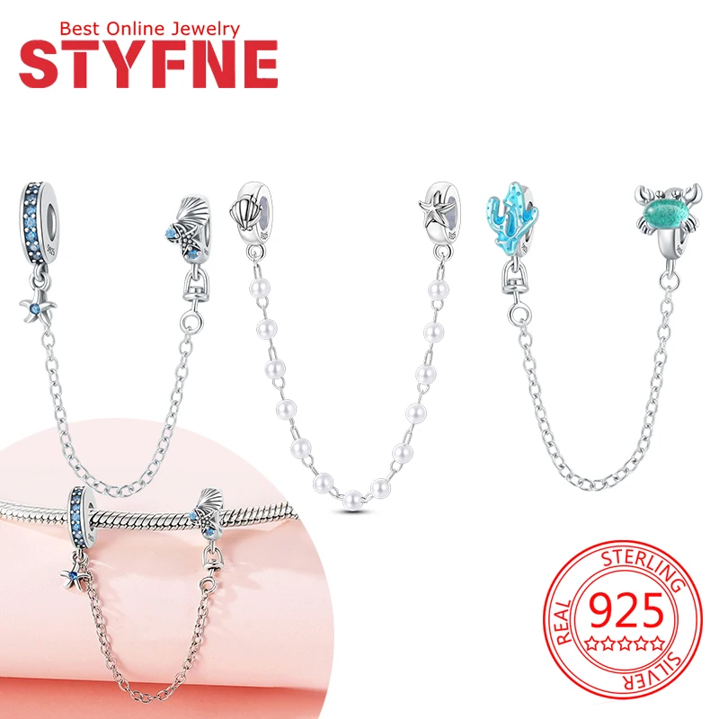 Safety Chains Sterling Silver 925 Ocean Crab Starfish Charms Fit Original Bracelets Beads for Women DIY Jewelry Making Gift
Safety Chains Sterling Silver 925 Ocean Crab Starfish Charms Fit Original Bracelets Beads for Women DIY Jewelry Making Gift