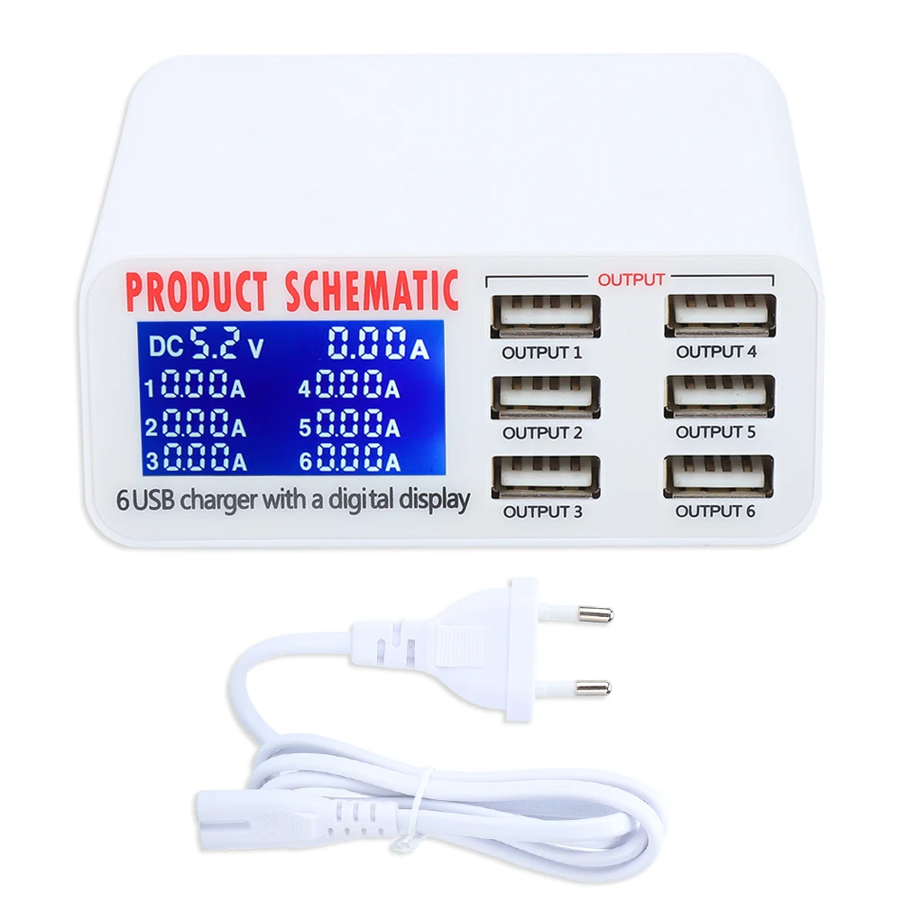 Mobile Phone Multi-functional Smart 6-Port USB Power Adapter for Mobile Phone Tablets Power Adapter USB
Mobile Phone Multi-functional Smart 6-Port USB Power Adapter for Mobile Phone Tablets Power Adapter USB