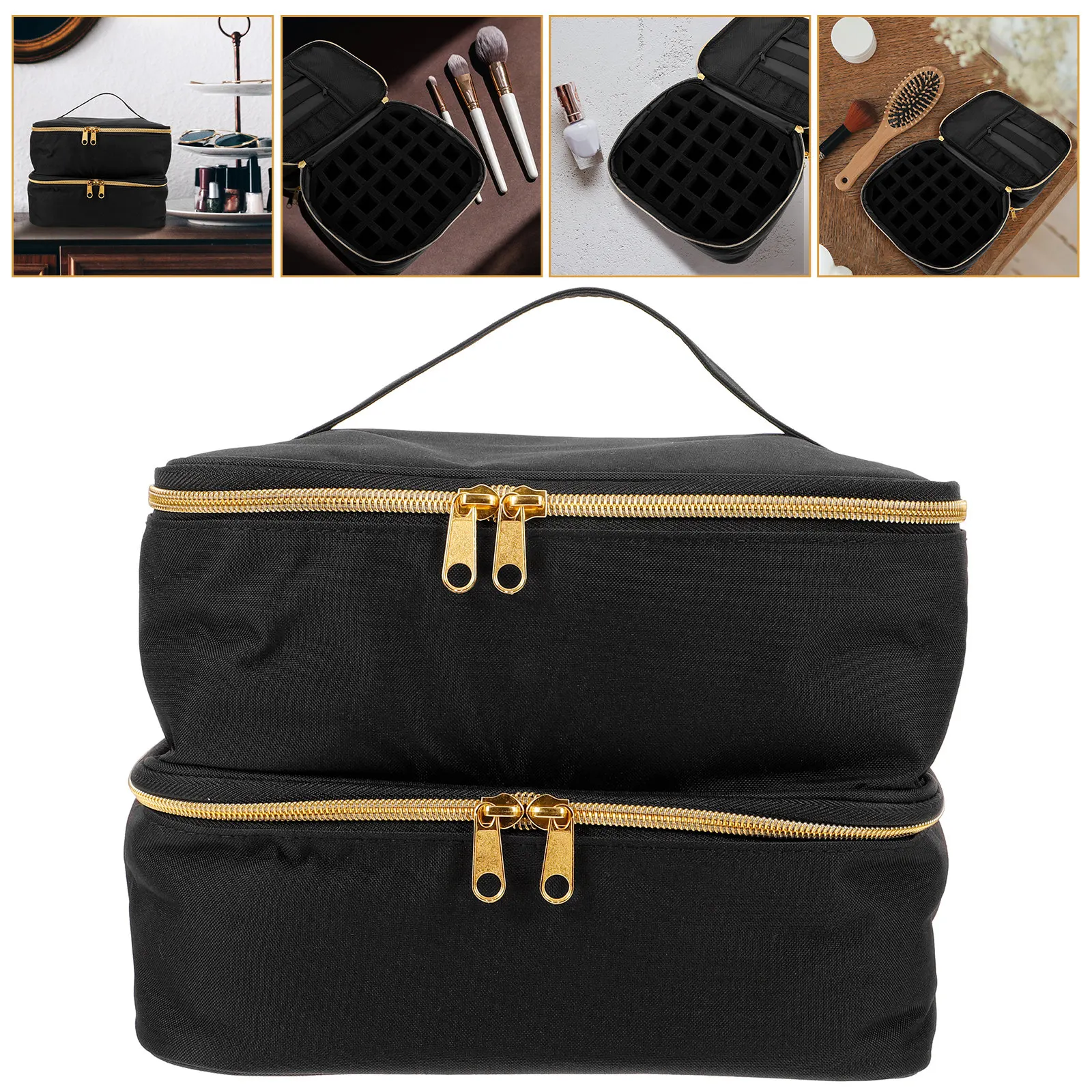 Double-Layer Portable Nail Polish Bag Organizer for Up to 20 Bottles Moisture-Proof Sturdy Nylon Sponge Metal Storage Pouch
Double-Layer Portable Nail Polish Bag Organizer for Up to 20 Bottles Moisture-Proof Sturdy Nylon Sponge Metal Storage Pouch