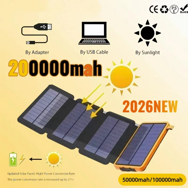 Новый солнечный повербанк 2026 года, 20000 мАч, с 4 солнечными панелями, беспроводная зарядка, для iPhone 17, Huawei, Samsung
Новый солнечный повербанк 2026 года, 20000 мАч, с 4 солнечными панелями, беспроводная зарядка, для iPhone 17, Huawei, Samsung