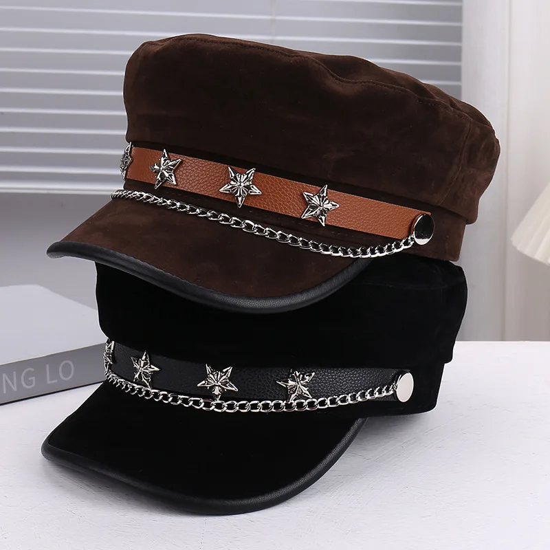Women's Lightweight Breathable Sun-shading Sunscreen Hat Fashion Baseball Cap Metal Chain Stars Belt Flat Cap
Women's Lightweight Breathable Sun-shading Sunscreen Hat Fashion Baseball Cap Metal Chain Stars Belt Flat Cap