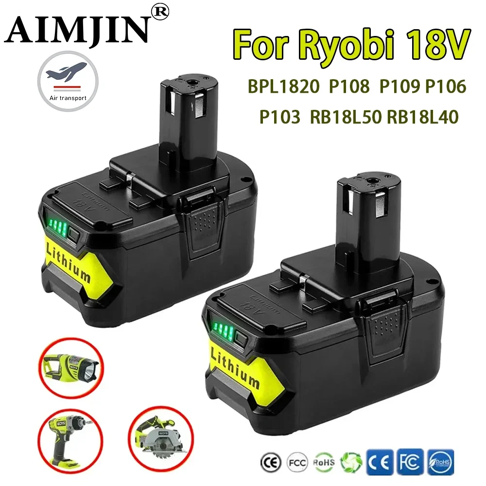 18V 8000mAh Li-Ion Battery For Ryobi High Quality Cordless Power Tool BPL1820 P108 P109 P106 P105 P104 P103 RB18L50 RB18L40
18V 8000mAh Li-Ion Battery For Ryobi High Quality Cordless Power Tool BPL1820 P108 P109 P106 P105 P104 P103 RB18L50 RB18L40