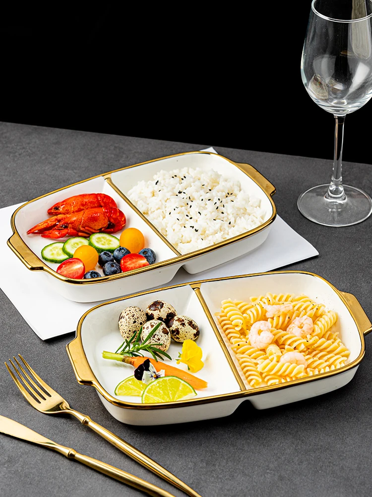 Two-grid grid dinner plate set ceramic high-grade ins style adult weight loss and fat loss special creative baby fruit plate
Two-grid grid dinner plate set ceramic high-grade ins style adult weight loss and fat loss special creative baby fruit plate