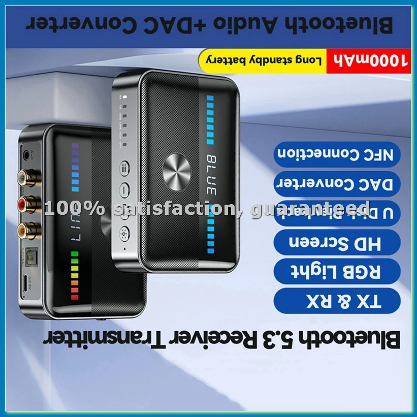 Bluetooth-приемник-передатчик 5.3 с разъемом 3,5 мм, коаксиальным и оптическим входами, цифро-аналоговый аудиоадаптер HiFi NFC-конвертер-A79U
Bluetooth-приемник-передатчик 5.3 с разъемом 3,5 мм, коаксиальным и оптическим входами, цифро-аналоговый аудиоадаптер HiFi NFC-конвертер-A79U