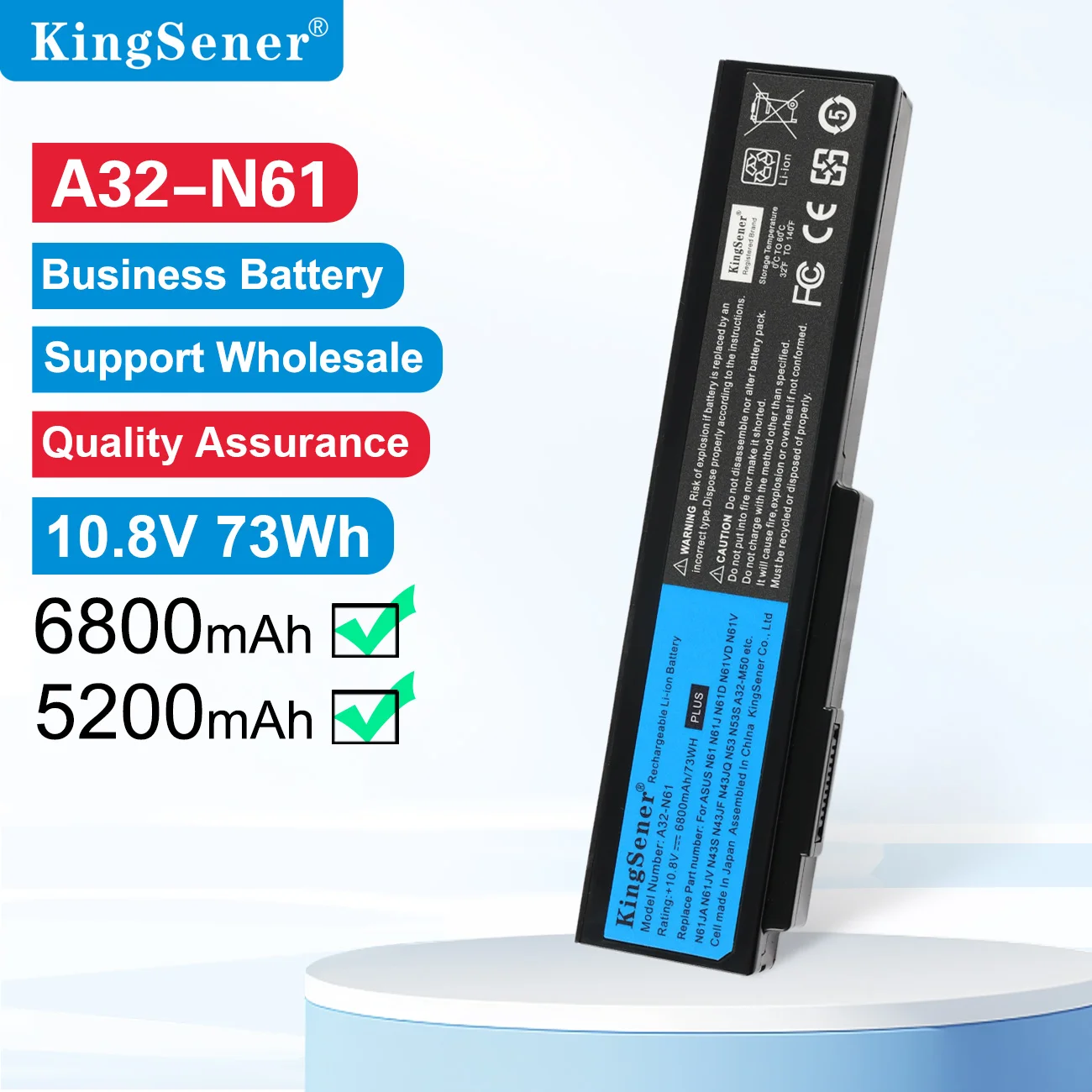 KingSener A32-N61 Аккумулятор для ноутбука ASUS N61 N61J N61D N61V N61VG N61JA N61JV M50s N43S N43JF N43JQ N53 N53S N53SV A32-M50
KingSener A32-N61 Аккумулятор для ноутбука ASUS N61 N61J N61D N61V N61VG N61JA N61JV M50s N43S N43JF N43JQ N53 N53S N53SV A32-M50