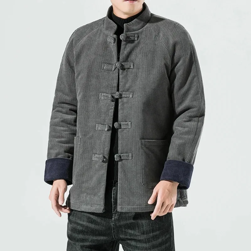 Men Chinese Style Thickened Warm Cotton Padded Jacket Retro Chinese Style Tang Costume Cotton Padded Jacket Corduroy Jacket
Men Chinese Style Thickened Warm Cotton Padded Jacket Retro Chinese Style Tang Costume Cotton Padded Jacket Corduroy Jacket
