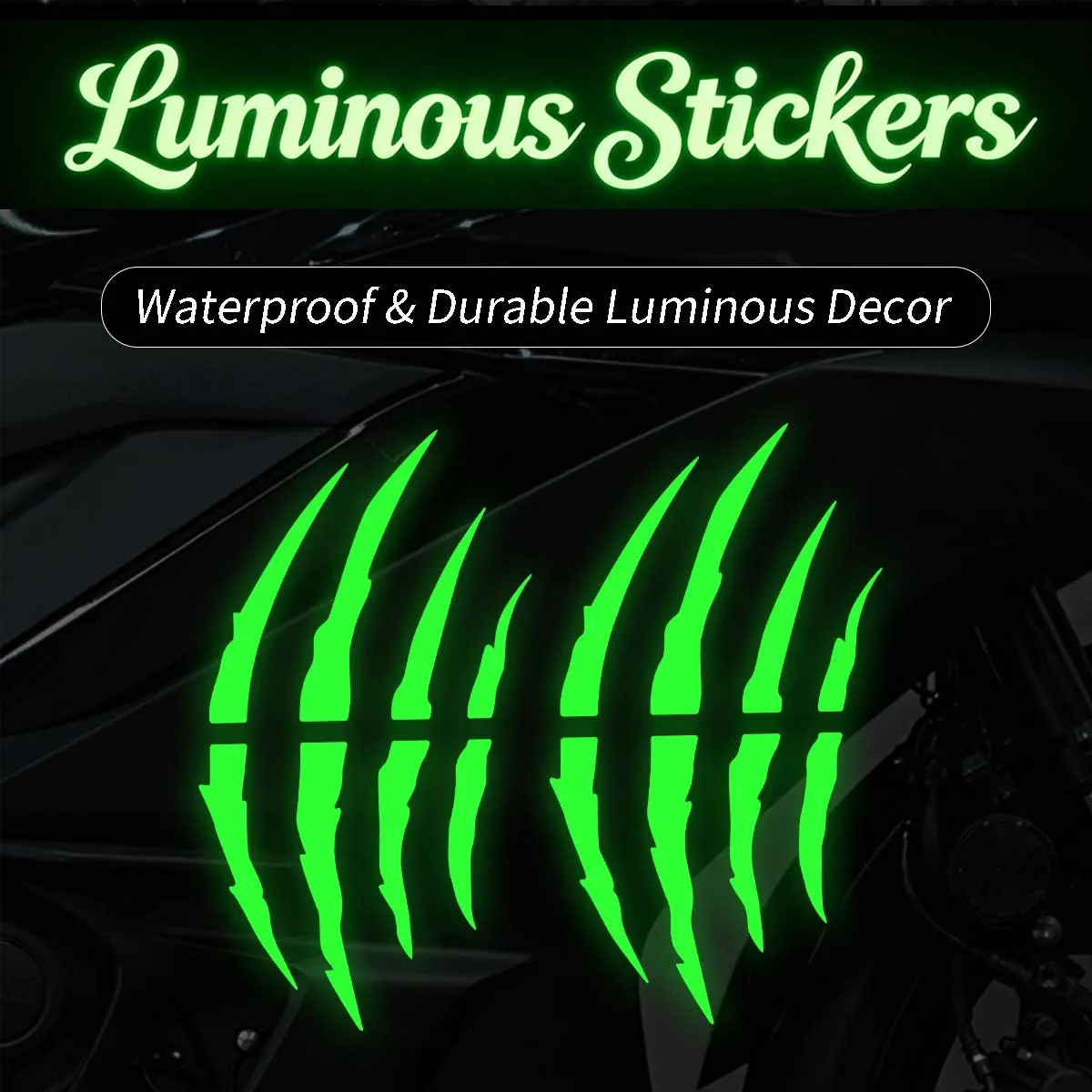 Claw Scratch Pattern Luminous Motorcycle Stickers Moto Bike Helmet Side Box Body Car Window Decorative Vinyl Decals Accessories
Claw Scratch Pattern Luminous Motorcycle Stickers Moto Bike Helmet Side Box Body Car Window Decorative Vinyl Decals Accessories