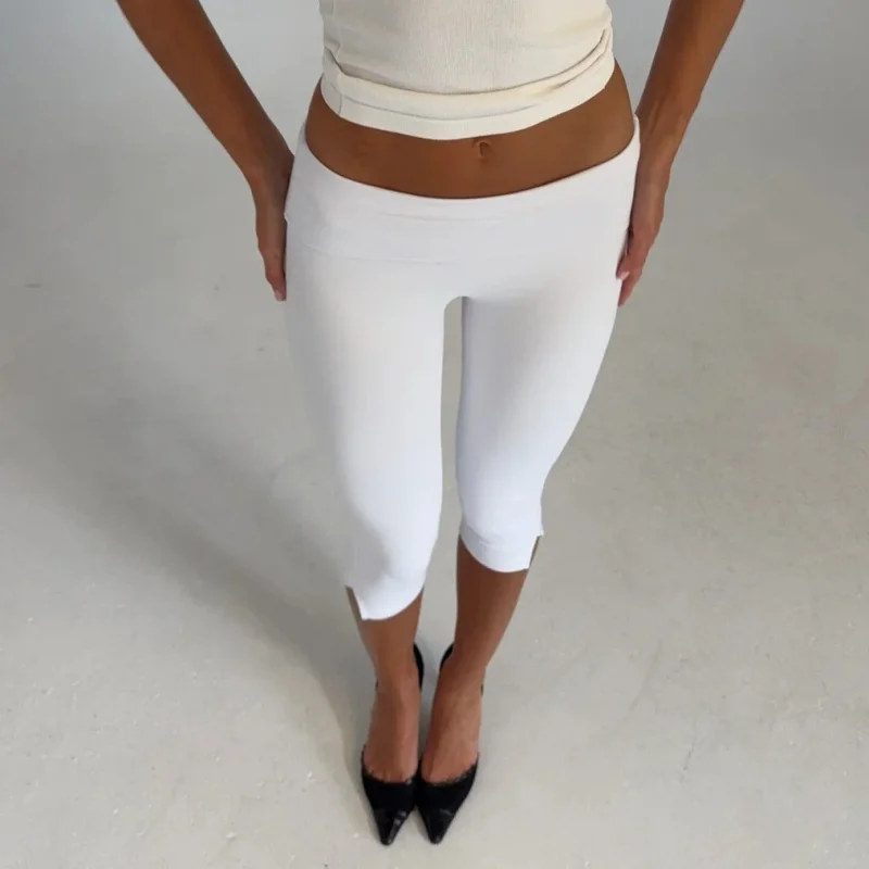 Women’s Split Hem Capri Pants Fold Over Waist Solid Color Slim Fit Cropped Pants Trousers
Women’s Split Hem Capri Pants Fold Over Waist Solid Color Slim Fit Cropped Pants Trousers