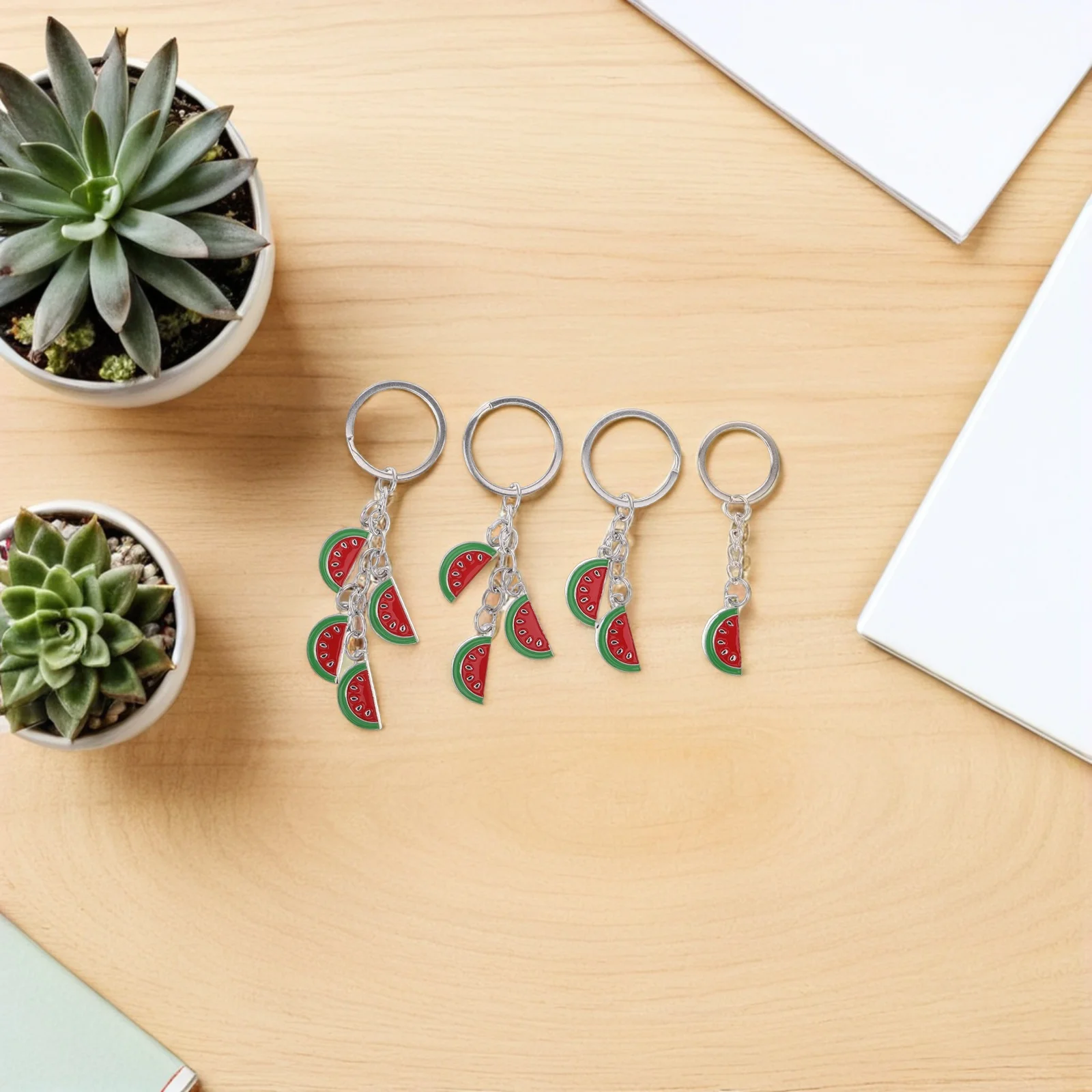 4pcs Watermelon Keychain: Artificial Fruit Key Ring Pendant Set For Bag Wallet Phone Car Decoration Summer Party Favor Accessory
4pcs Watermelon Keychain: Artificial Fruit Key Ring Pendant Set For Bag Wallet Phone Car Decoration Summer Party Favor Accessory