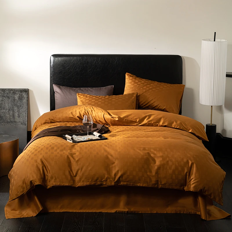 Golden Jacquard Texture Cotton Bedding Set Duvet Cover Linen Fitted Sheet Pillowcases Home Textile
Golden Jacquard Texture Cotton Bedding Set Duvet Cover Linen Fitted Sheet Pillowcases Home Textile