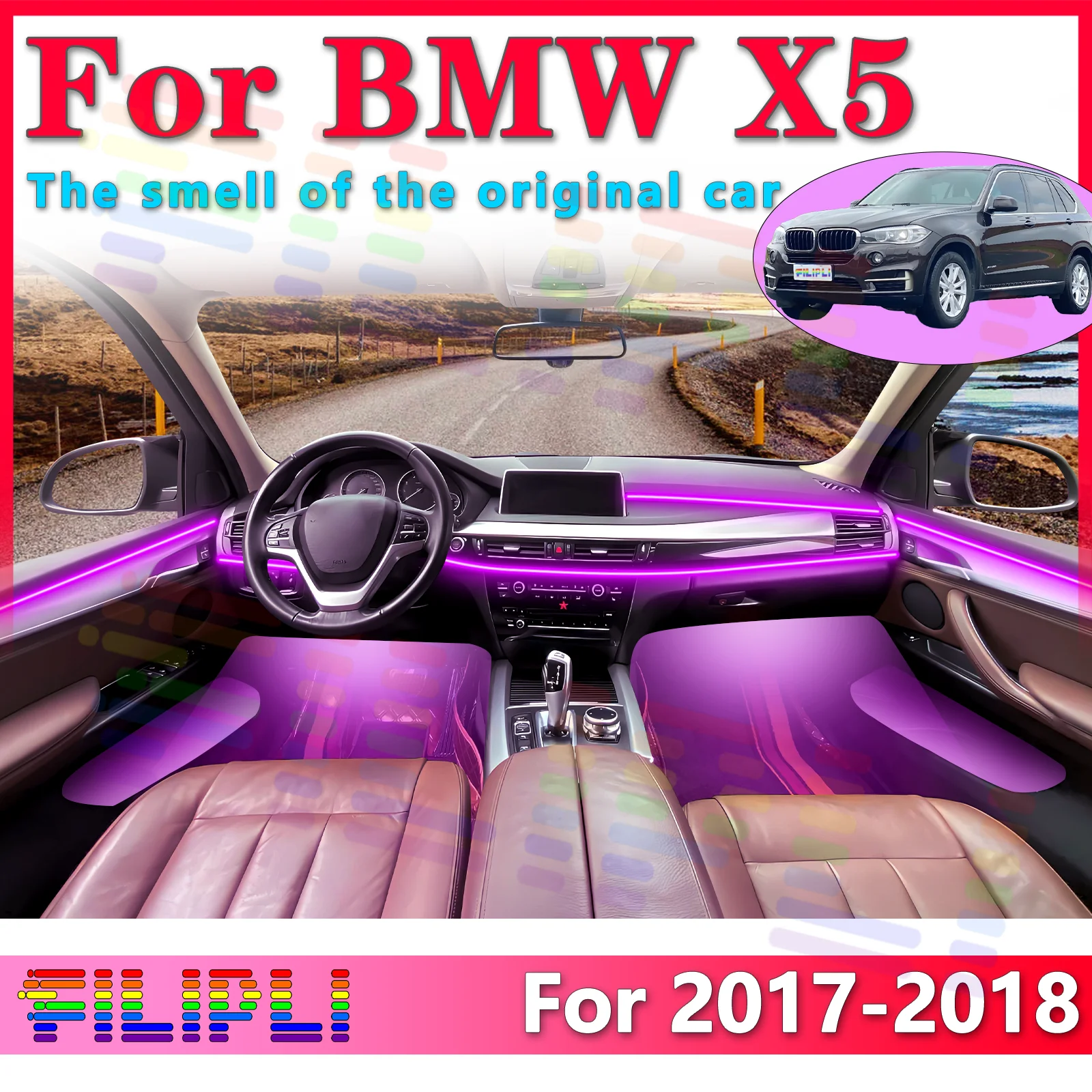 FILIPLI For BMW X5 F15 Interior LED Fashion Light Strip 64Color APP Operated Multimode to Boost Driving Enjoyment
FILIPLI For BMW X5 F15 Interior LED Fashion Light Strip 64Color APP Operated Multimode to Boost Driving Enjoyment