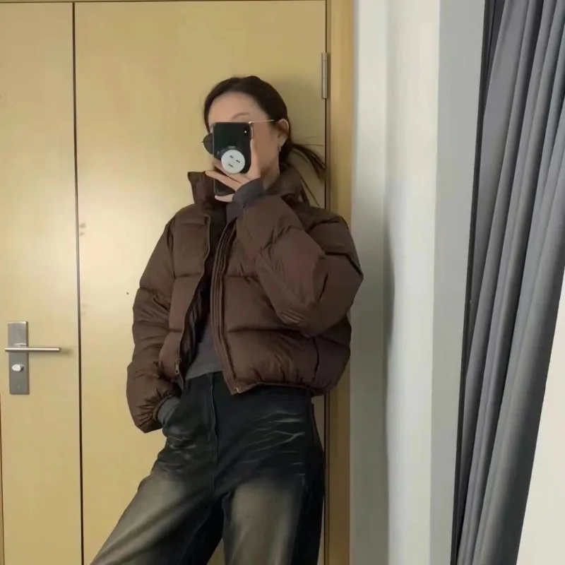Short women's stand up collar bread jacket, winter cotton jacket, casual solid color cotton jacket, thick and warm
Short women's stand up collar bread jacket, winter cotton jacket, casual solid color cotton jacket, thick and warm