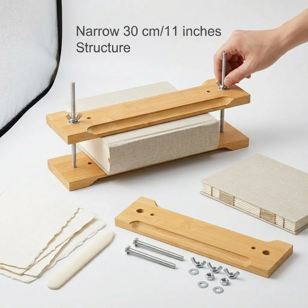 Bamboo Bookbinding Spine Press 11 Inches Narrow Paper Press for Spine Shaping DIY Book Crafting Leather Work Restoring Old Books
Bamboo Bookbinding Spine Press 11 Inches Narrow Paper Press for Spine Shaping DIY Book Crafting Leather Work Restoring Old Books
