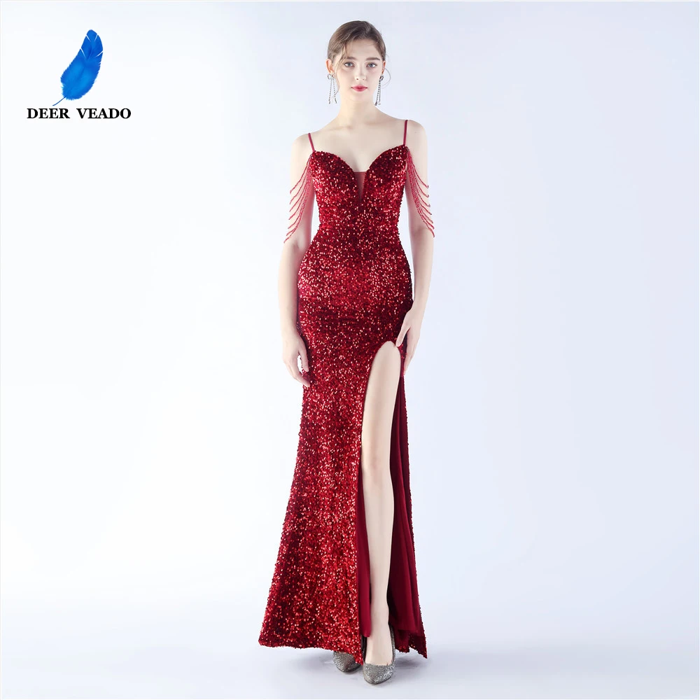 DEERVEADO Luxurious Beading Sequins Evening Dress Elegant Party Dresses Woman Strap Formal Occasion Dress Long Robe De Soiree
DEERVEADO Luxurious Beading Sequins Evening Dress Elegant Party Dresses Woman Strap Formal Occasion Dress Long Robe De Soiree
