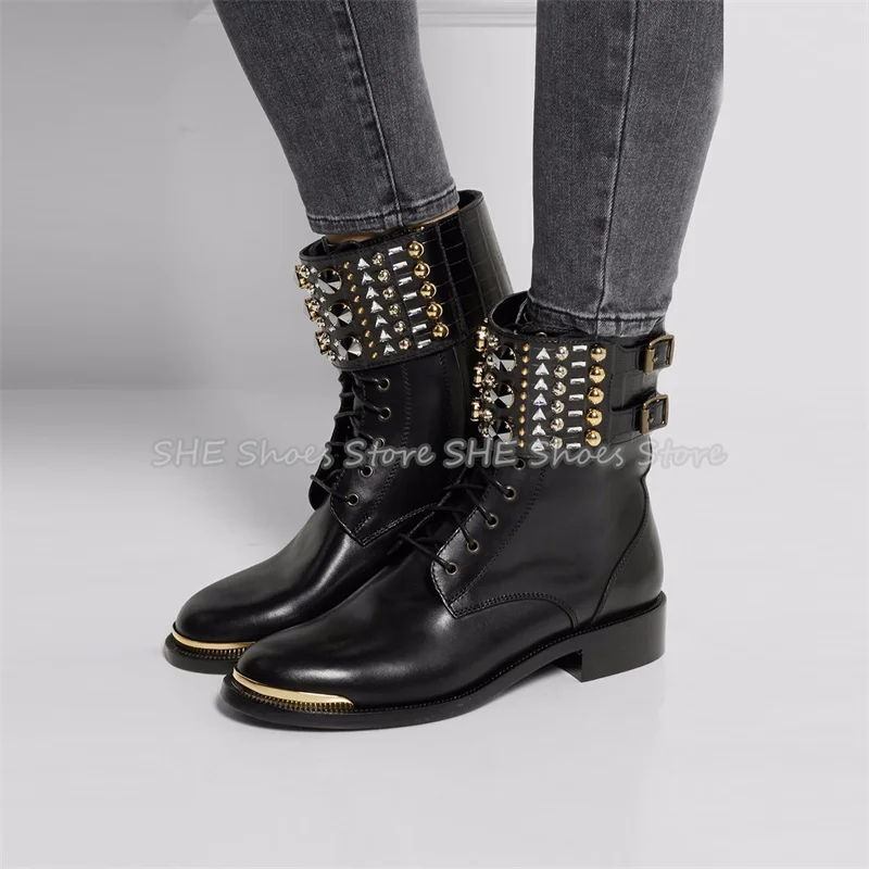 Женские ботинки челси на шнуровке с металлическими заклепками в стиле панк, на массивном каблуке, с пряжками, высокие, на щиколотку, большие размеры
Женские ботинки челси на шнуровке с металлическими заклепками в стиле панк, на массивном каблуке, с пряжками, высокие, на щиколотку, большие размеры