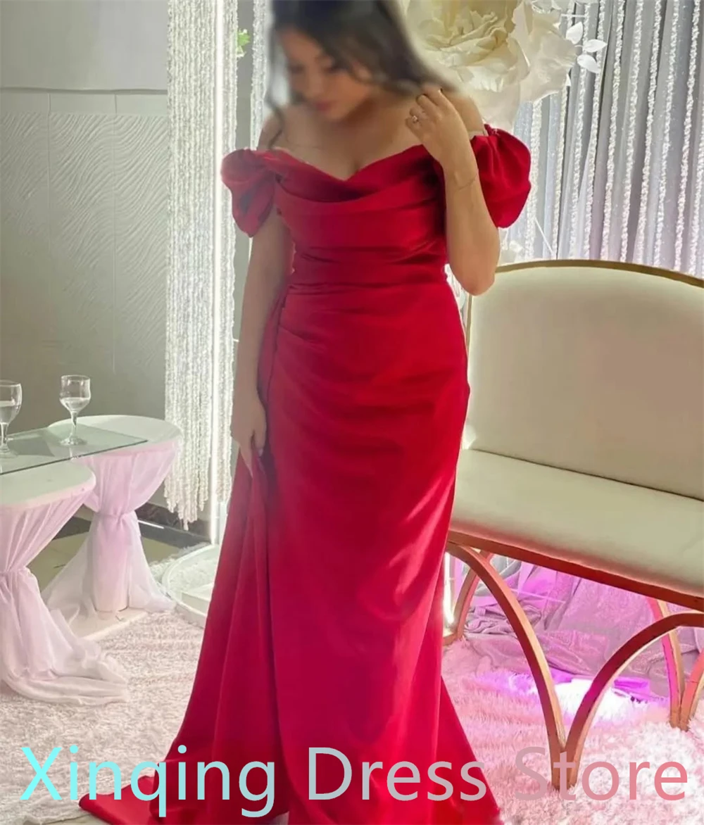Customized Mermaid Simple Red Jersey Evening Dress Classic Off the Shoulder Sleeveless Homecoming Gowns Fashion Vestido De Festa
Customized Mermaid Simple Red Jersey Evening Dress Classic Off the Shoulder Sleeveless Homecoming Gowns Fashion Vestido De Festa