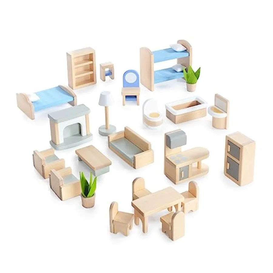 Modern Home Dollhouse Furniture - 24 pc. Set: Dollhouse Accessories Pretend Play Furniture, Toys for Boys Girls and Toddlers 3Y
Modern Home Dollhouse Furniture - 24 pc. Set: Dollhouse Accessories Pretend Play Furniture, Toys for Boys Girls and Toddlers 3Y