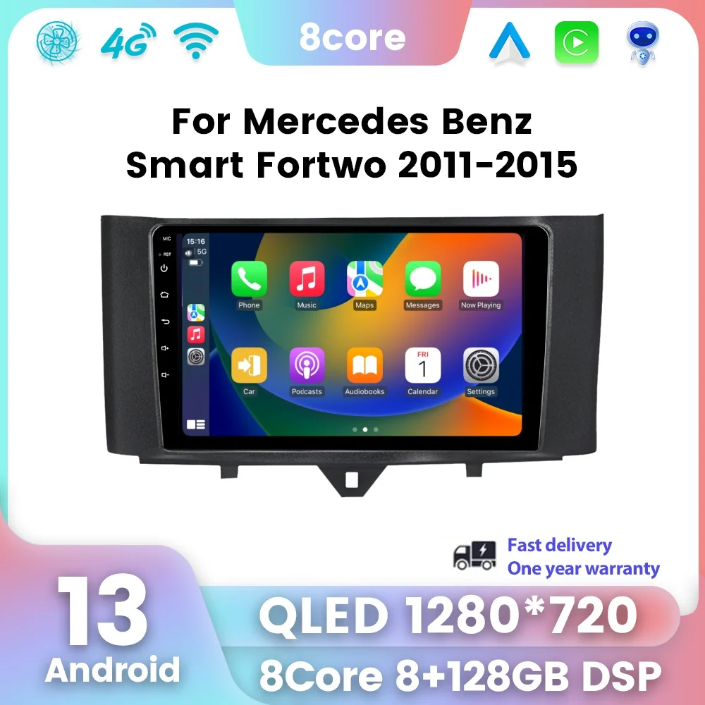 QLED Screen Android 13 2Din Stereo Audio Multimedia Video Player For Benz Smart Fortwo 2011-2015 Car Radio Wireless Carplay Auto
QLED Screen Android 13 2Din Stereo Audio Multimedia Video Player For Benz Smart Fortwo 2011-2015 Car Radio Wireless Carplay Auto