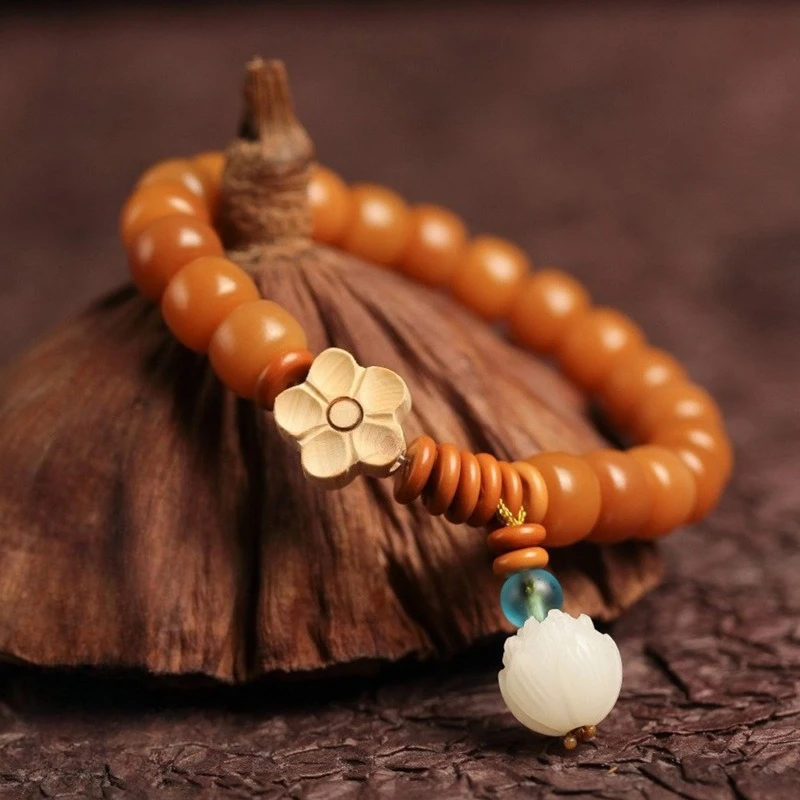 Weathered Yellow White Jade Bodhi Root Variegated Skin Vintage Ethnic Style DIY Single Wrap Lotus Plum Blossom Prayer Beads
Weathered Yellow White Jade Bodhi Root Variegated Skin Vintage Ethnic Style DIY Single Wrap Lotus Plum Blossom Prayer Beads